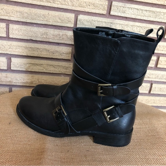 Black Leather Ankle Boots - Size 8.5 - 8 1/2 - Nine West - Black Booties - Picture 2 of 15